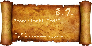 Brandeiszki Teó névjegykártya